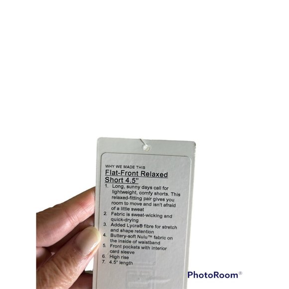 Lululemon Flat-Front Relaxed Short 4.5" Aquila Rhino Grey Multi Sz 10 NWT - Picture 6 of 6